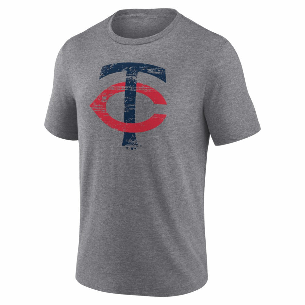Minnesota Twins Heritage Personalized Any Name & Number Tri-Blend T-Shirt - Gray - MLB Discount