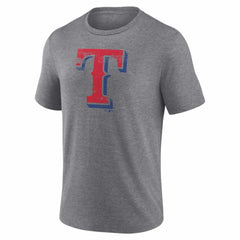 Texas Rangers Heritage Personalized Any Name & Number Tri-Blend T-Shirt - Gray - MLB Lifestyle
