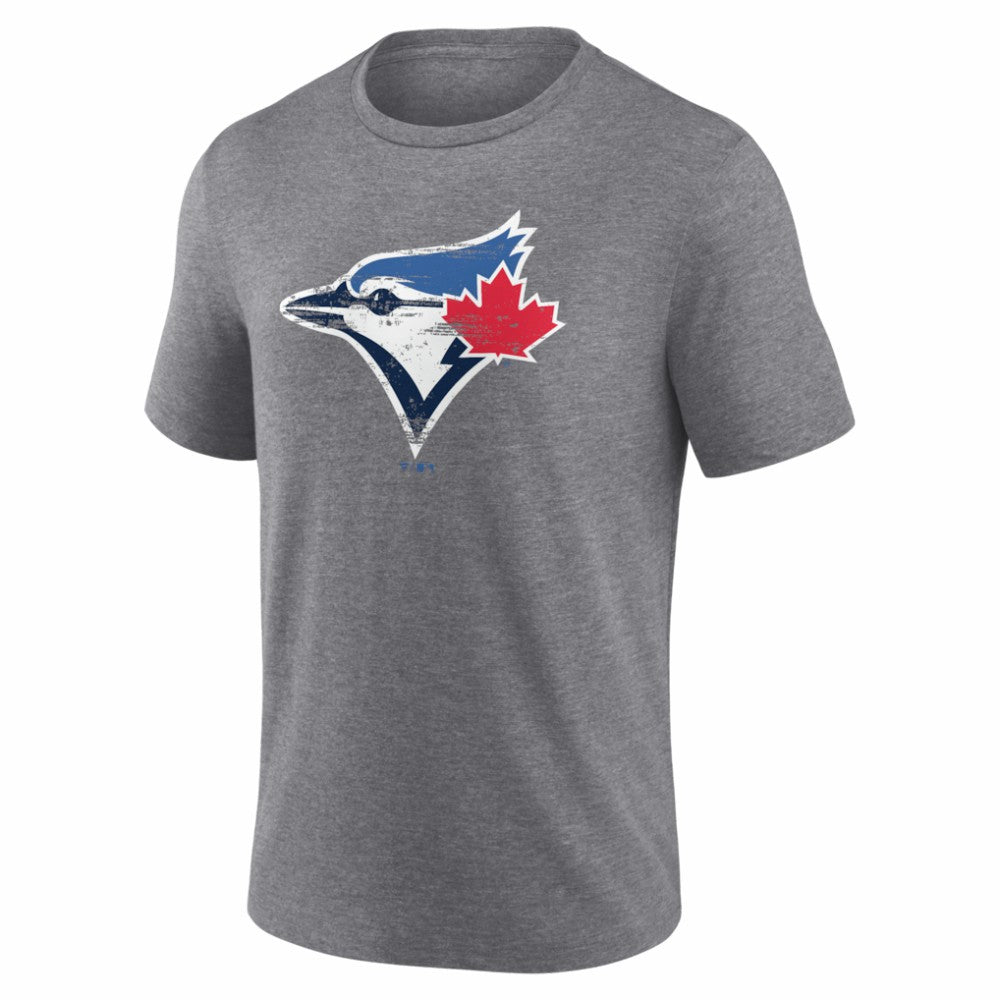 Toronto Blue Jays Heritage Personalized Any Name & Number Tri-Blend T-Shirt - Gray - MLB on Sale
