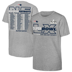 Fanatics New England Patriots Youth Super Bowl LX Roster T-Shirt Heather Gray