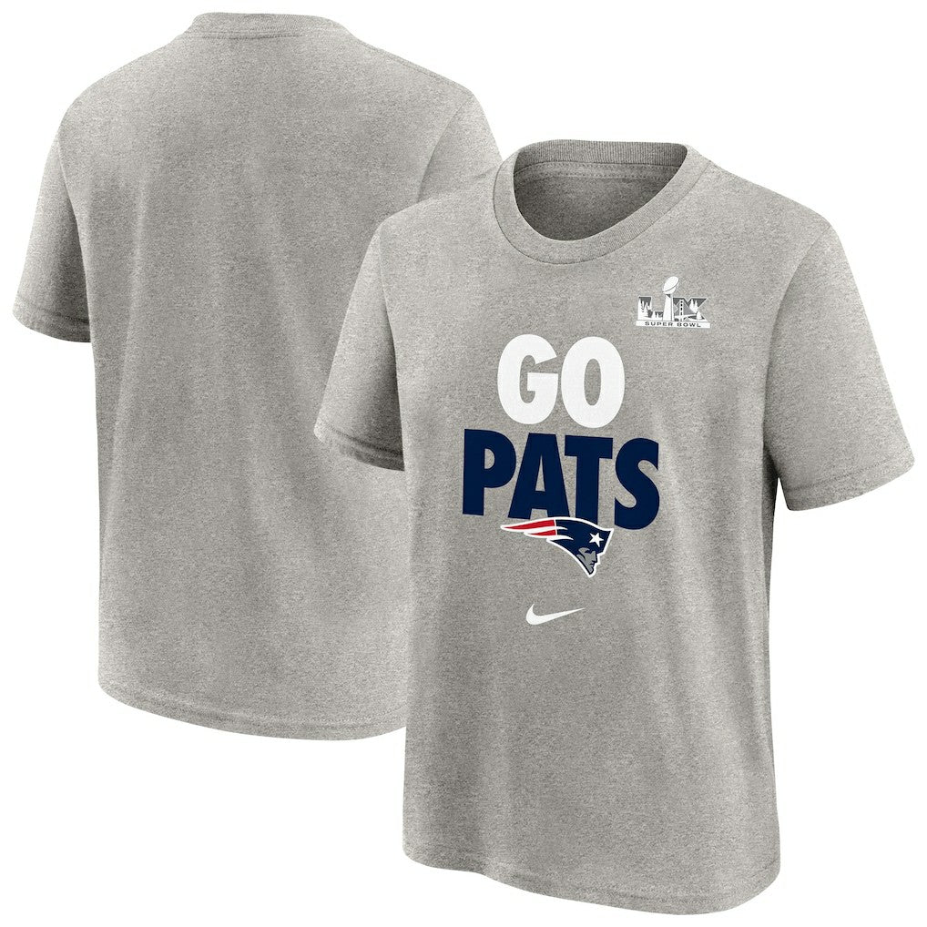 Nike New England Patriots Youth Super Bowl LX Fast As Fast Gets Hometown Slogan T-Shirt Gray