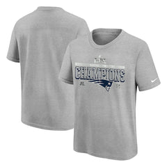 Nike New England Patriots Youth 2025 AFC Champions Locker Room Trophy Collection Authentic T-Shirt Gray