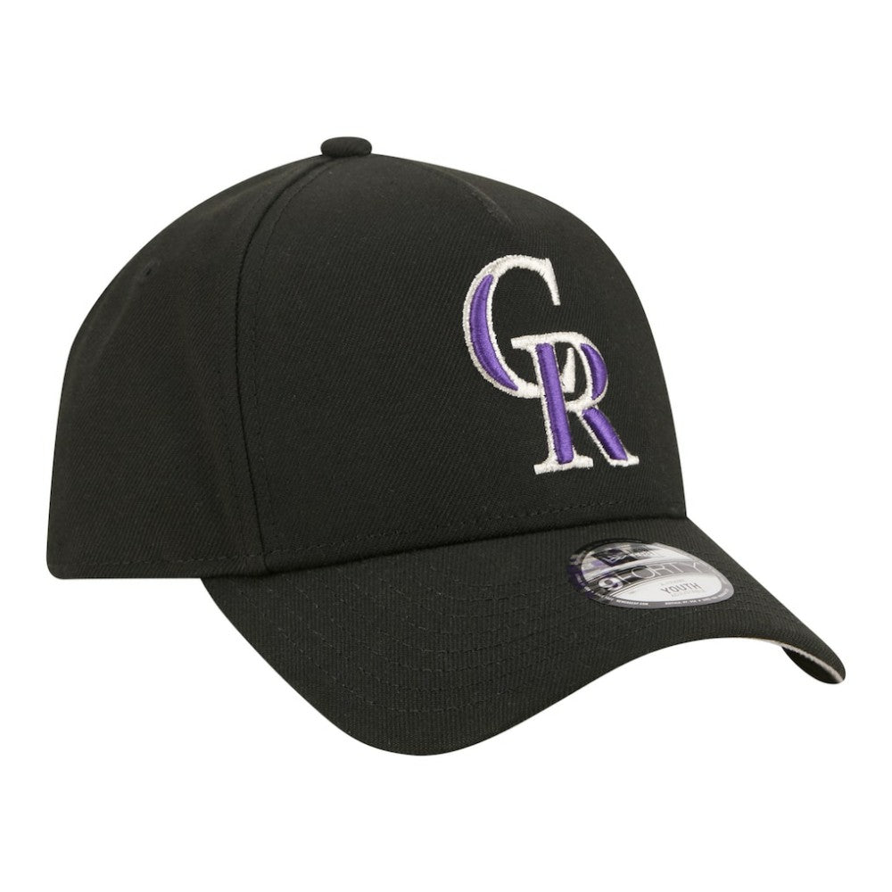 Colorado Rockies New Era Youth 9FORTY A-Frame Adjustable Hat - Black - New Era on Sale