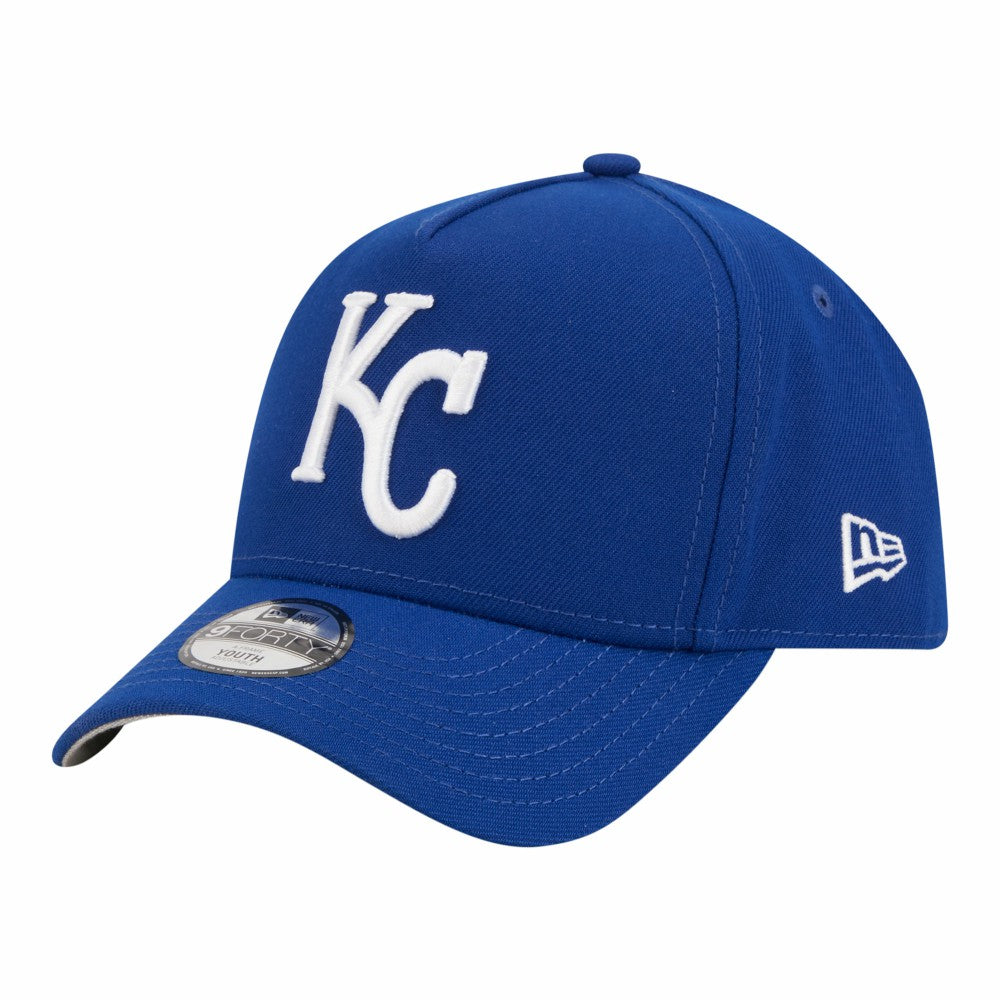 Kansas City Royals New Era Youth 9FORTY A-Frame Adjustable Hat - Royal - New Era Lifestyle
