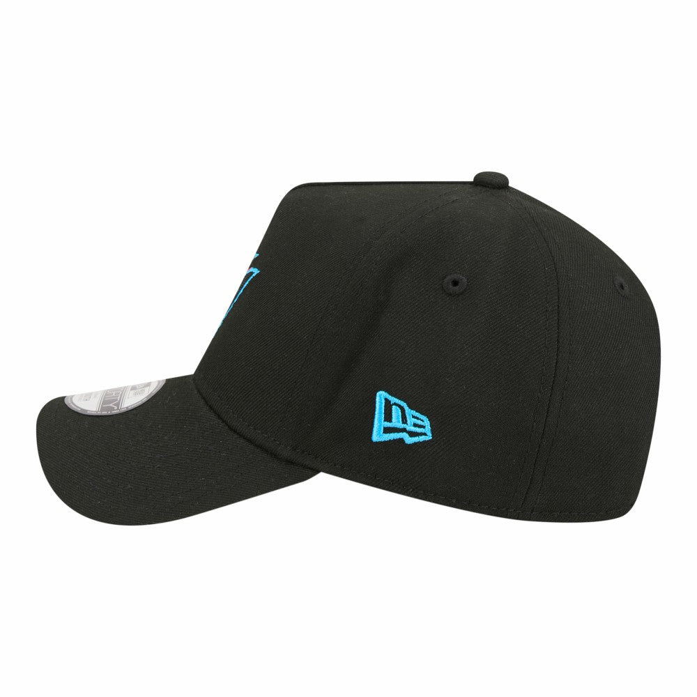 Miami Marlins New Era Youth 9FORTY A-Frame Adjustable Hat - Black - New Era Lifestyle