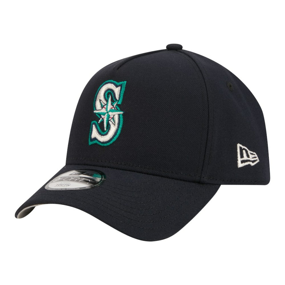 Seattle Mariners New Era Youth 9FORTY A-Frame Adjustable Hat - Navy - New Era Discount