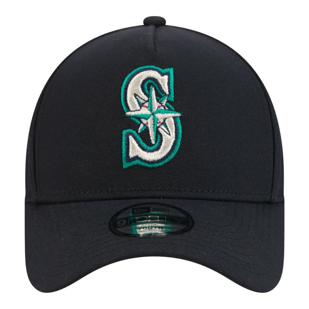 Seattle Mariners New Era Youth 9FORTY A-Frame Adjustable Hat - Navy - New Era Discount