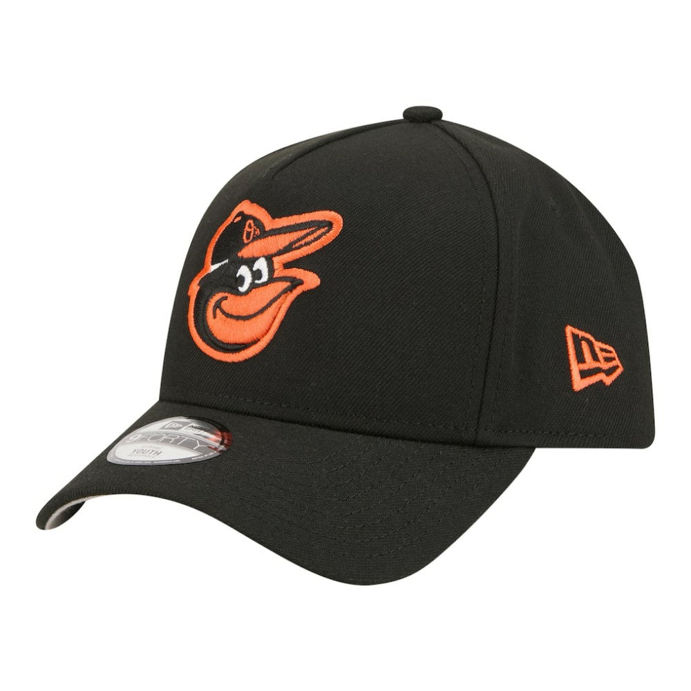 Baltimore Orioles New Era Youth 9FORTY A-Frame Adjustable Hat - Black - New Era Sale