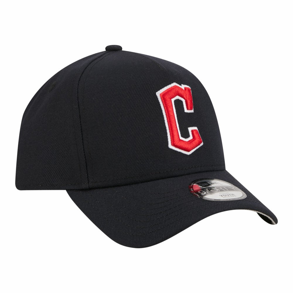 Cleveland Guardians New Era Youth 9FORTY A-Frame Adjustable Hat - Navy - New Era Online