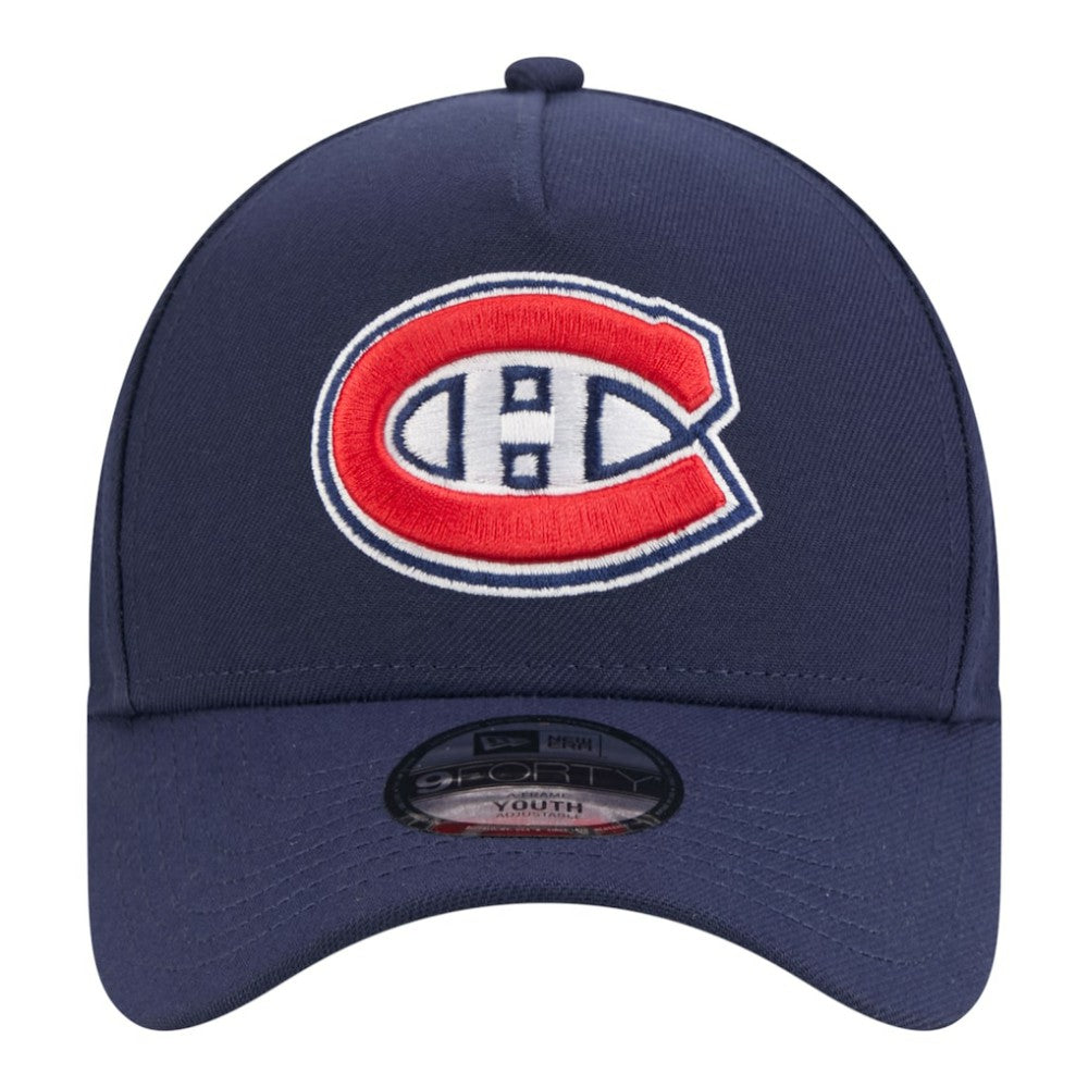 Montreal Canadiens New Era Youth 9FORTY A-Frame Adjustable Hat - Navy - NHL 203773482