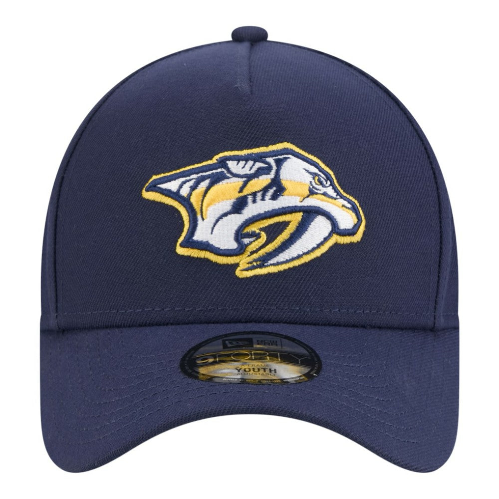 Nashville Predators New Era Youth 9FORTY A-Frame Adjustable Hat - Navy - NHL 203773485