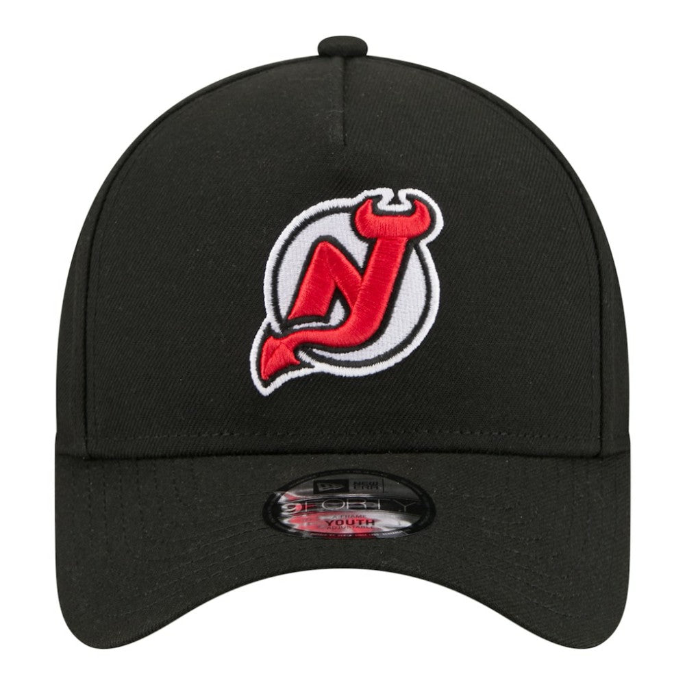 New Jersey Devils New Era Youth 9FORTY A-Frame Adjustable Hat - Black - NHL 203773486