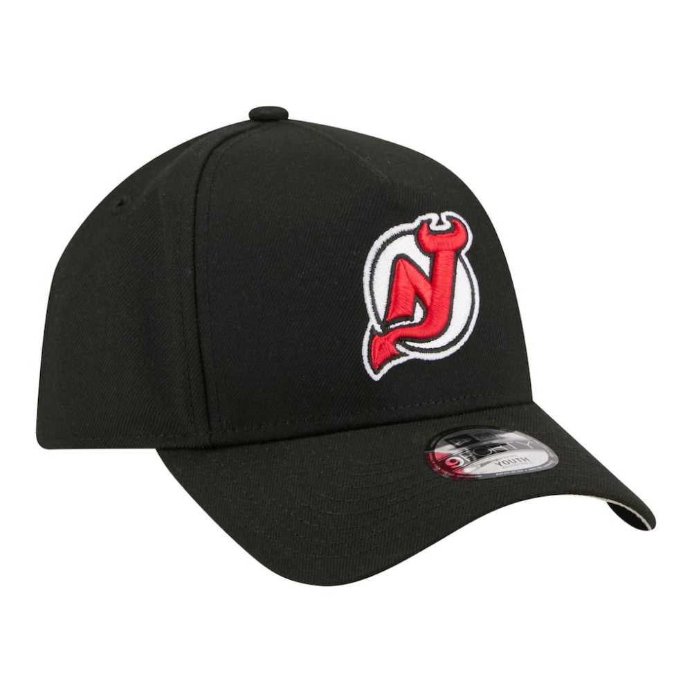 New Jersey Devils New Era Youth 9FORTY A-Frame Adjustable Hat - Black - NHL 203773486