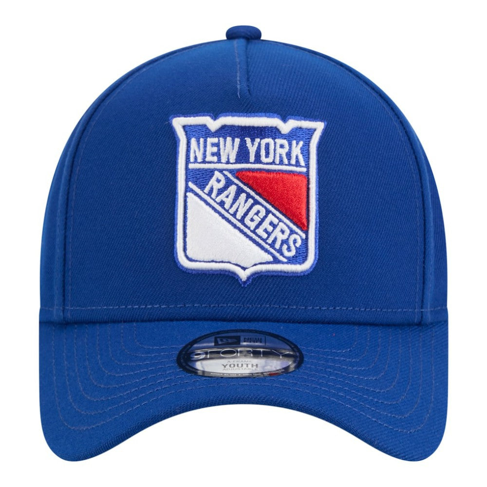 New York Rangers New Era Youth 9FORTY A-Frame Adjustable Hat - Blue - NHL 203773488