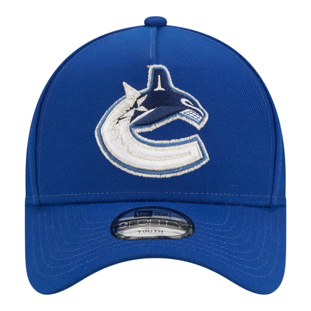 Vancouver Canucks New Era Youth 9FORTY A-Frame Adjustable Hat - Blue - NHL 203773503
