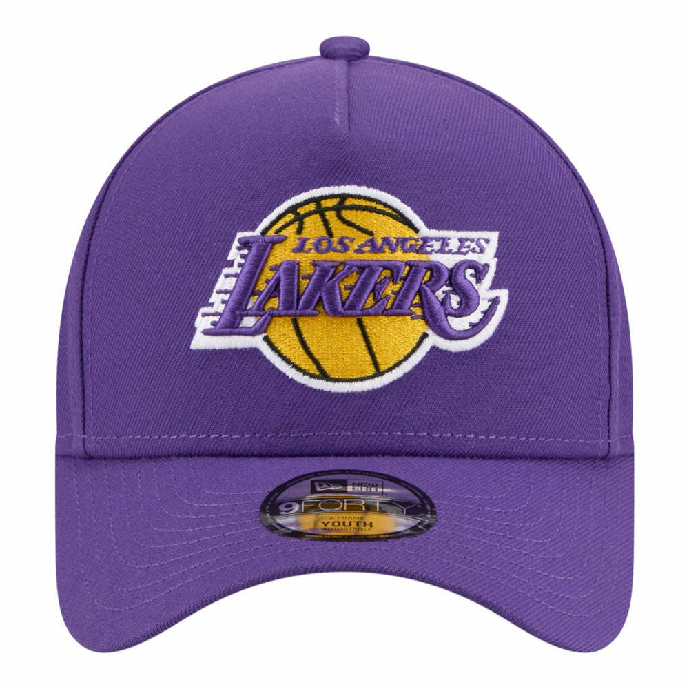 Los Angeles Lakers Youth 9FORTY A-Frame Adjustable Hat Purple | New Era US