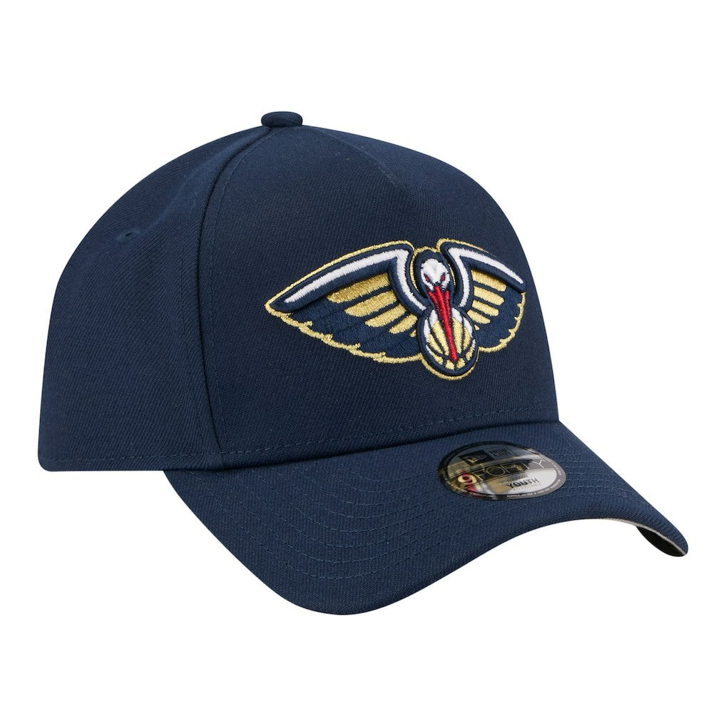 New Orleans Pelicans Youth 9FORTY A-Frame Adjustable Hat Navy | New Era Near Me