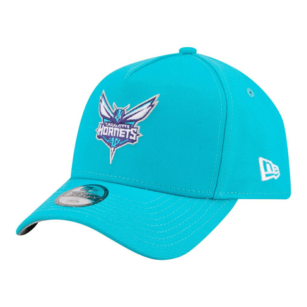Charlotte Hornets Youth 9FORTY A-Frame Adjustable Hat Teal | New Era discount