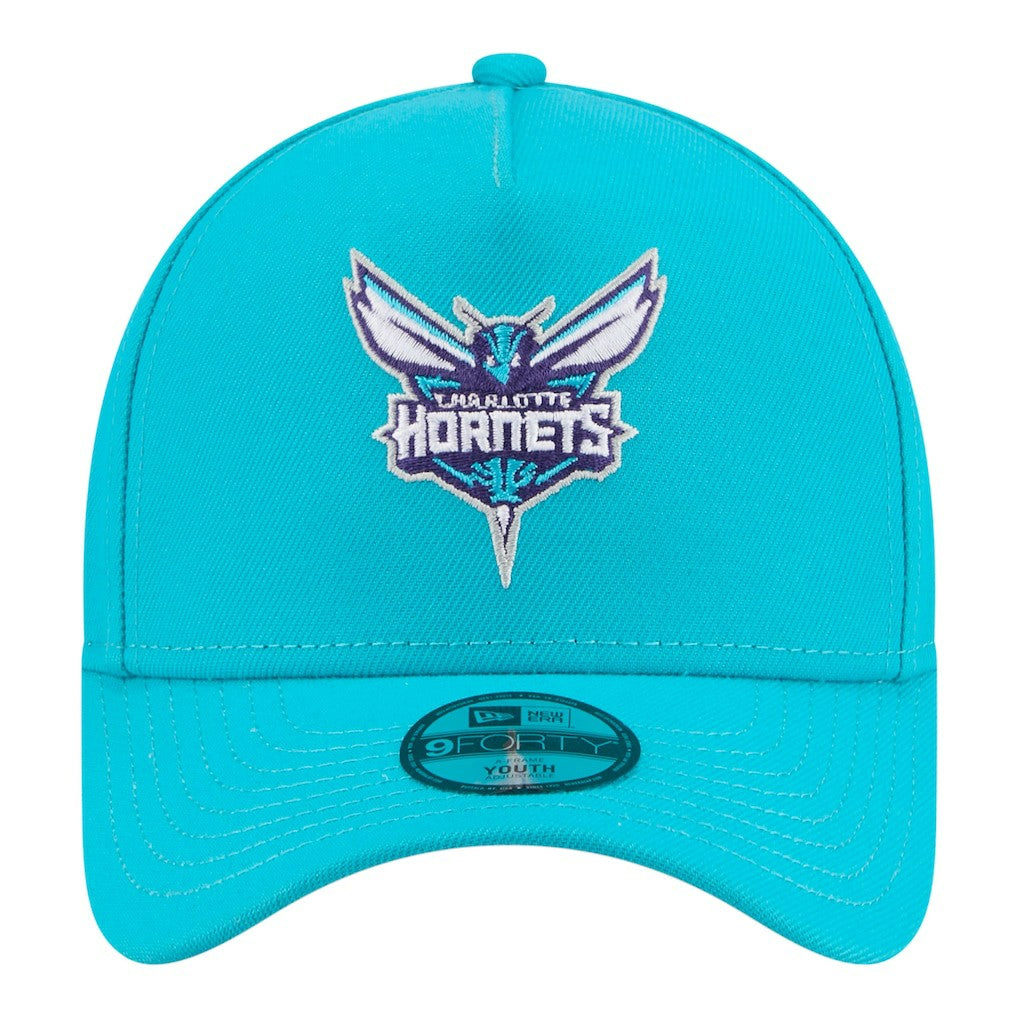 Charlotte Hornets Youth 9FORTY A-Frame Adjustable Hat Teal | New Era discount