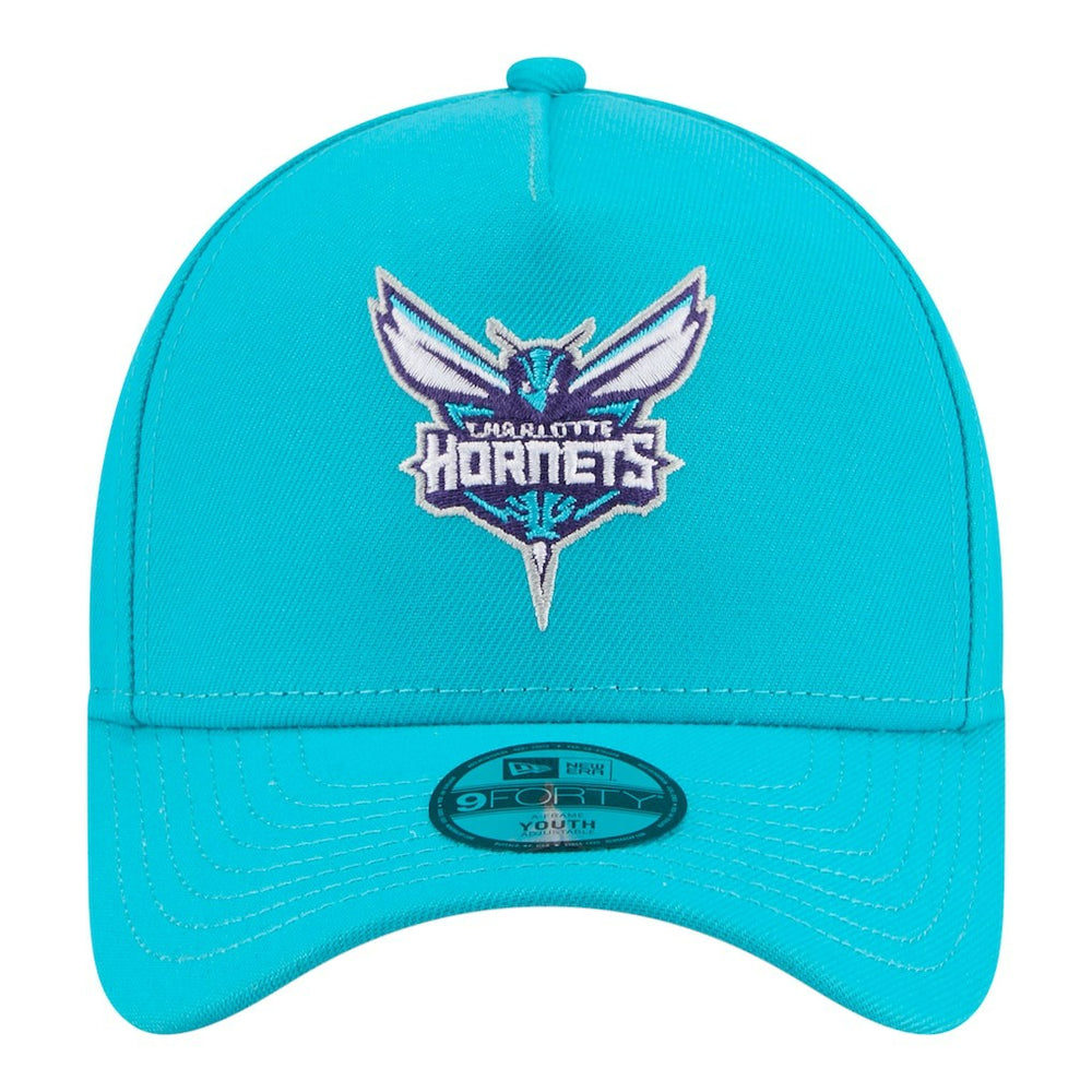 Charlotte Hornets Youth 9FORTY A-Frame Adjustable Hat Teal | New Era discount
