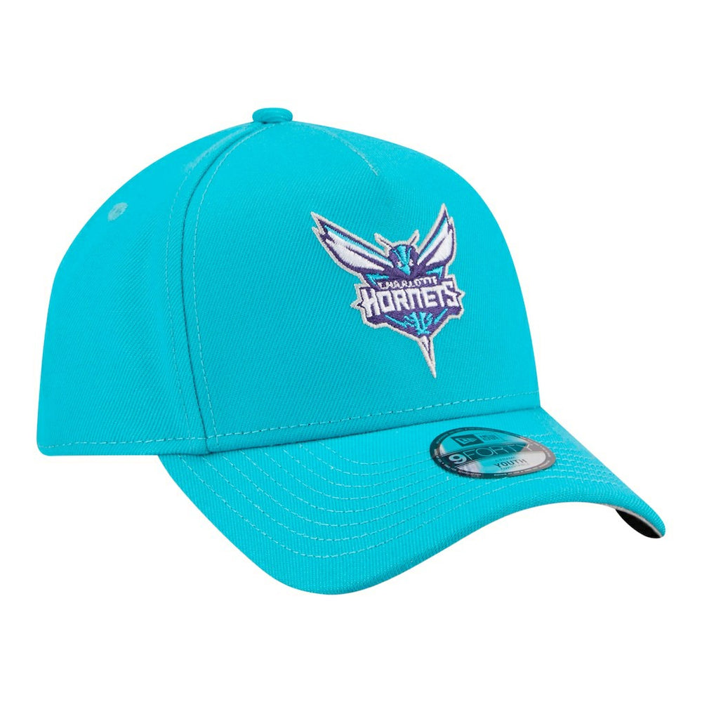 Charlotte Hornets Youth 9FORTY A-Frame Adjustable Hat Teal | New Era discount