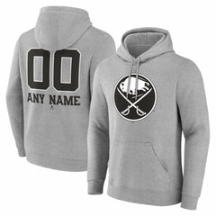 Buffalo Sabres Big & Tall Personalized Name & Number Monochrome Pullover Hoodie - Gray - NHL 203773688