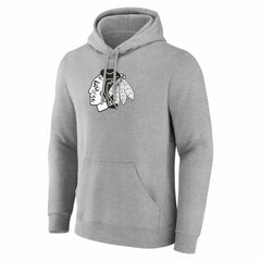 Chicago Blackhawks Big & Tall Personalized Name & Number Monochrome Pullover Hoodie - Gray - NHL 203773697
