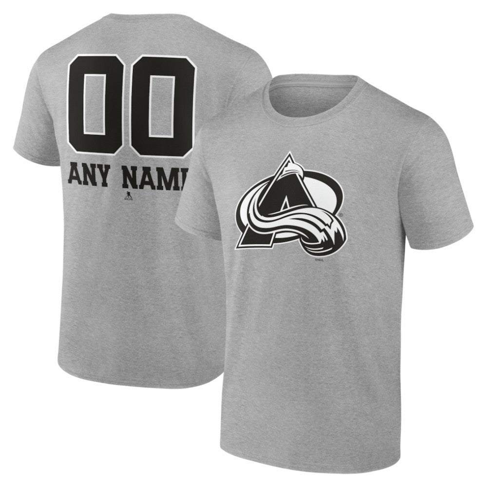 Colorado Avalanche Big & Tall Personalized Name & Number Monochrome T-Shirt - Gray - NHL 203773701