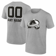 Colorado Avalanche Big & Tall Personalized Name & Number Monochrome T-Shirt - Gray - NHL 203773701