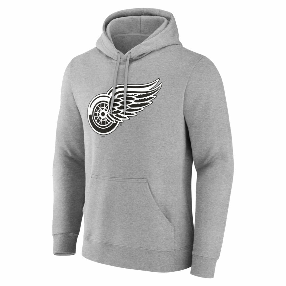 Detroit Red Wings Big & Tall Personalized Name & Number Monochrome Pullover Hoodie - Gray - NHL 203773709