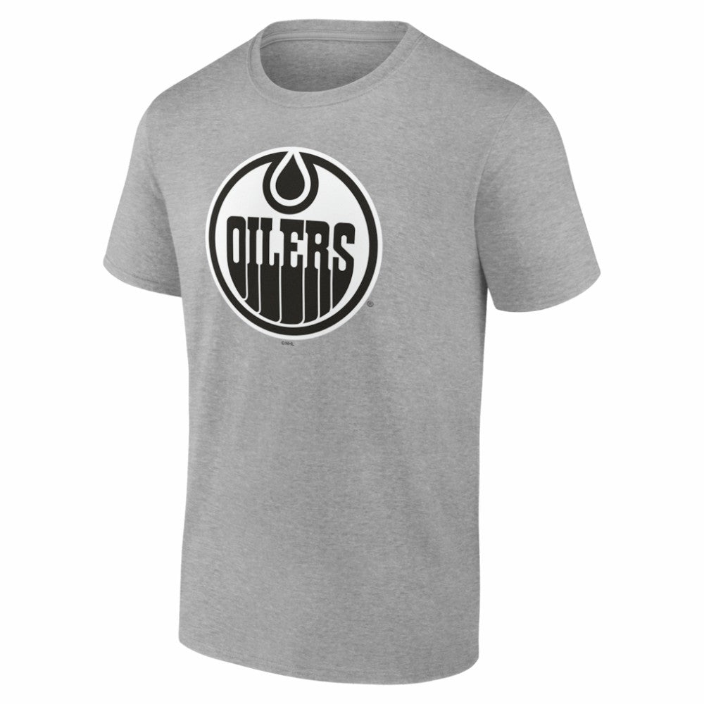 Edmonton Oilers Big & Tall Personalized Name & Number Monochrome T-Shirt - Gray - NHL 203773713