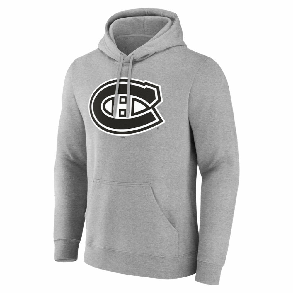 Montreal Canadiens Big & Tall Personalized Name & Number Monochrome Pullover Hoodie - Gray - NHL 203773724