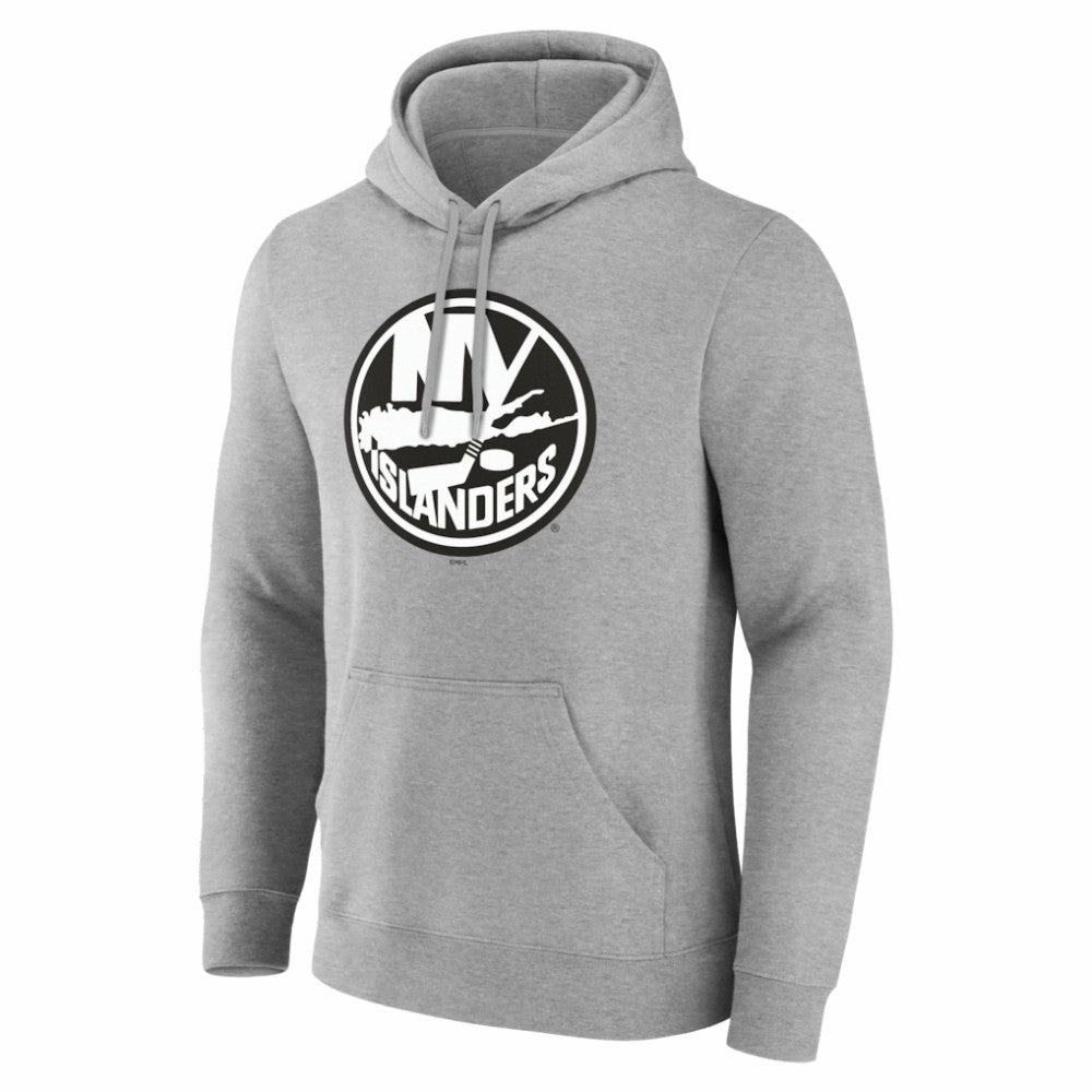 New York Islanders Big & Tall Personalized Name & Number Monochrome Pullover Hoodie - Gray - NHL 203773733