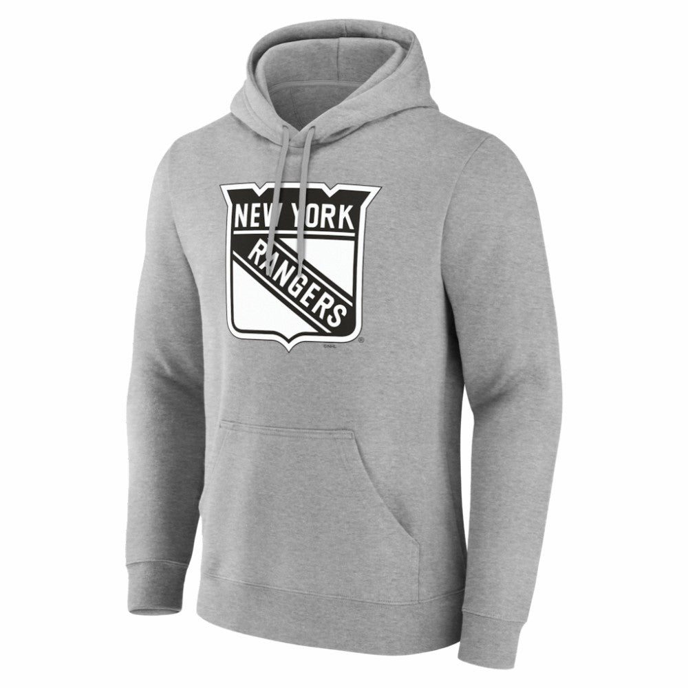 New York Rangers Big & Tall Personalized Name & Number Monochrome Pullover Hoodie - Gray - NHL 203773736