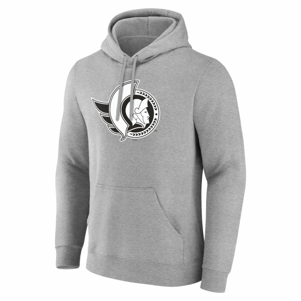 Ottawa Senators Big & Tall Personalized Name & Number Monochrome Pullover Hoodie - Gray - NHL 203773739