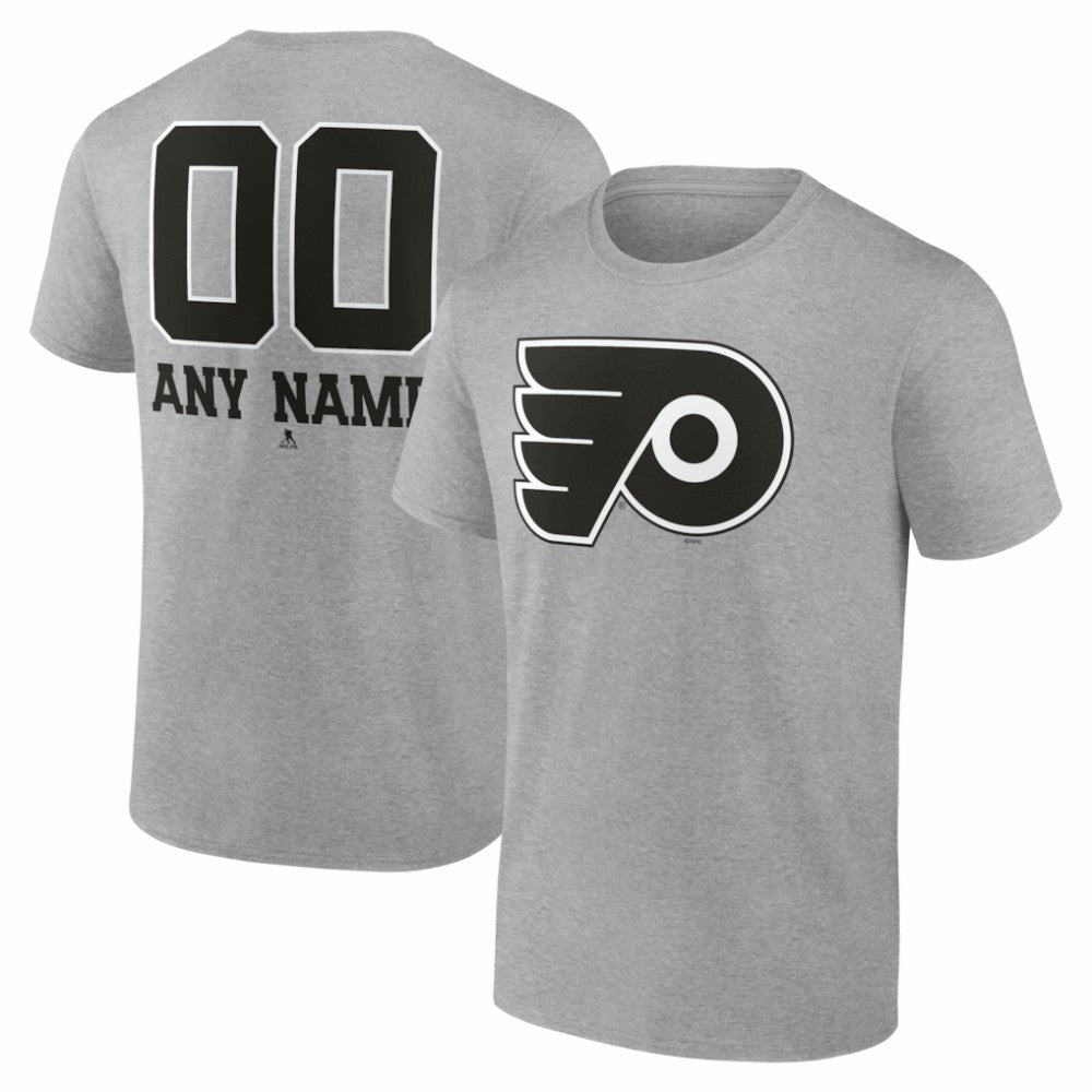 Philadelphia Flyers Big & Tall Personalized Name & Number Monochrome T-Shirt - Gray - NHL 203773743