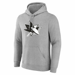 San Jose Sharks Big & Tall Personalized Name & Number Monochrome Pullover Hoodie - Gray - NHL 203773748
