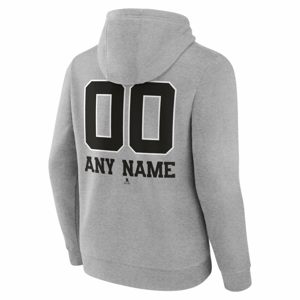 Seattle Kraken Big & Tall Personalized Name & Number Monochrome Pullover Hoodie - Gray - NHL 203773751