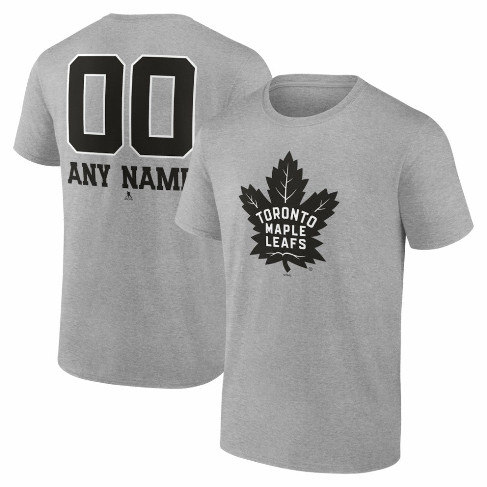Toronto Maple Leafs Big & Tall Personalized Name & Number Monochrome T-Shirt - Gray - NHL 203773761