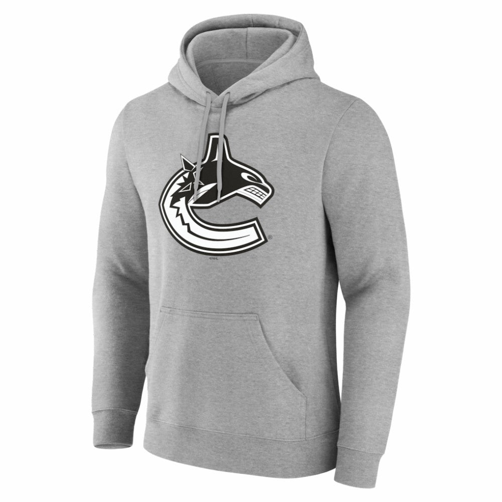 Vancouver Canucks Big & Tall Personalized Name & Number Monochrome Pullover Hoodie - Gray - NHL 203773766