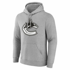 Vancouver Canucks Big & Tall Personalized Name & Number Monochrome Pullover Hoodie - Gray - NHL 203773766