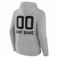 Winnipeg Jets Big & Tall Personalized Name & Number Monochrome Pullover Hoodie - Gray - NHL 203773775