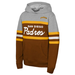 San Diego Padres Mitchell & Ness Youth Cooperstown Head Coach Pullover Hoodie - Brown/Grey - Mitchell & Ness Online
