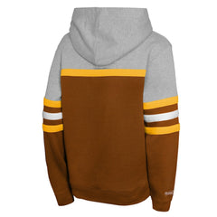 San Diego Padres Mitchell & Ness Youth Cooperstown Head Coach Pullover Hoodie - Brown/Grey - Mitchell & Ness Online