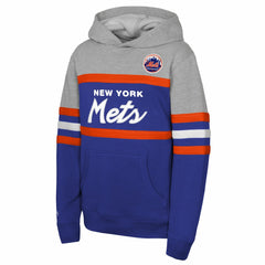 New York Mets Mitchell & Ness Youth Cooperstown Head Coach Pullover Hoodie - Royal/Grey - Mitchell & Ness Discount