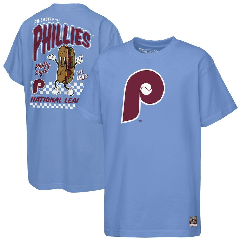 Philadelphia Phillies Mitchell & Ness Cooperstown Concession T-Shirt - Light Blue - Mitchell & Ness Online