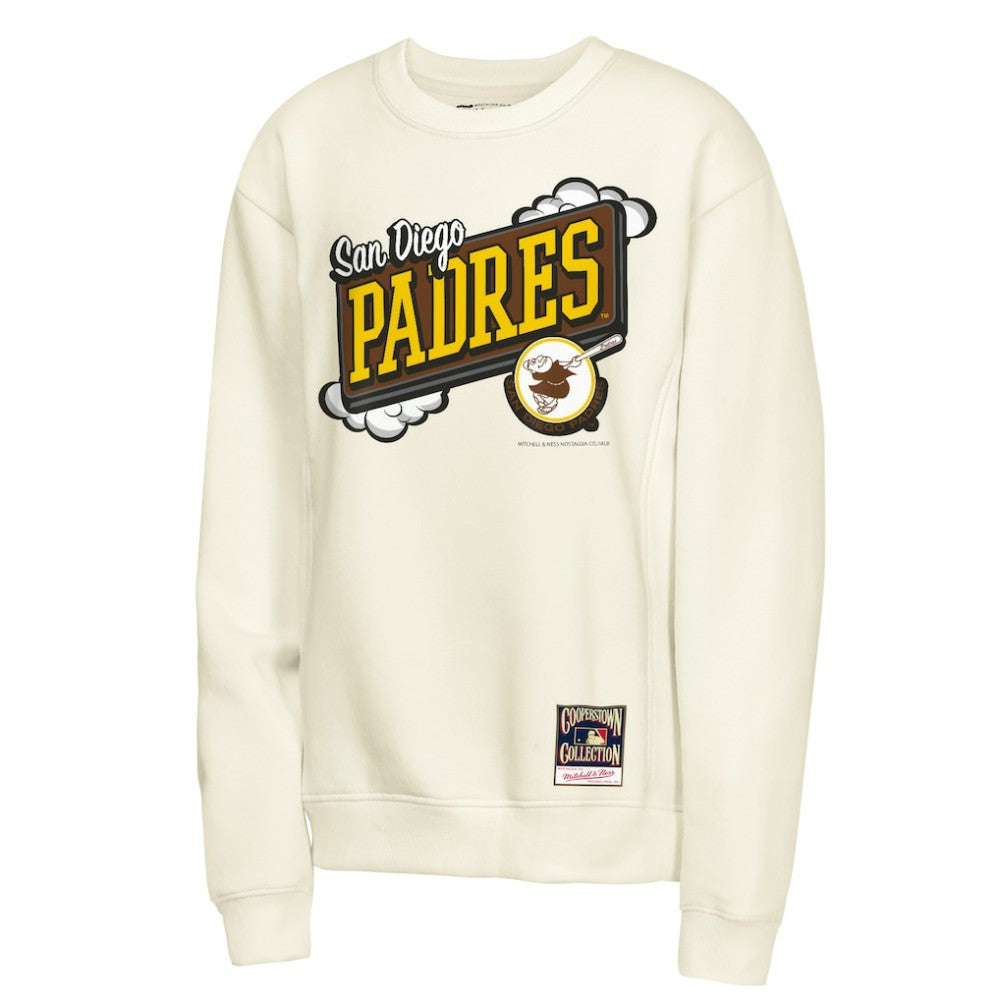 San Diego Padres Mitchell & Ness Youth Retro Billboard Sweatshirt - Natural - Mitchell & Ness Online