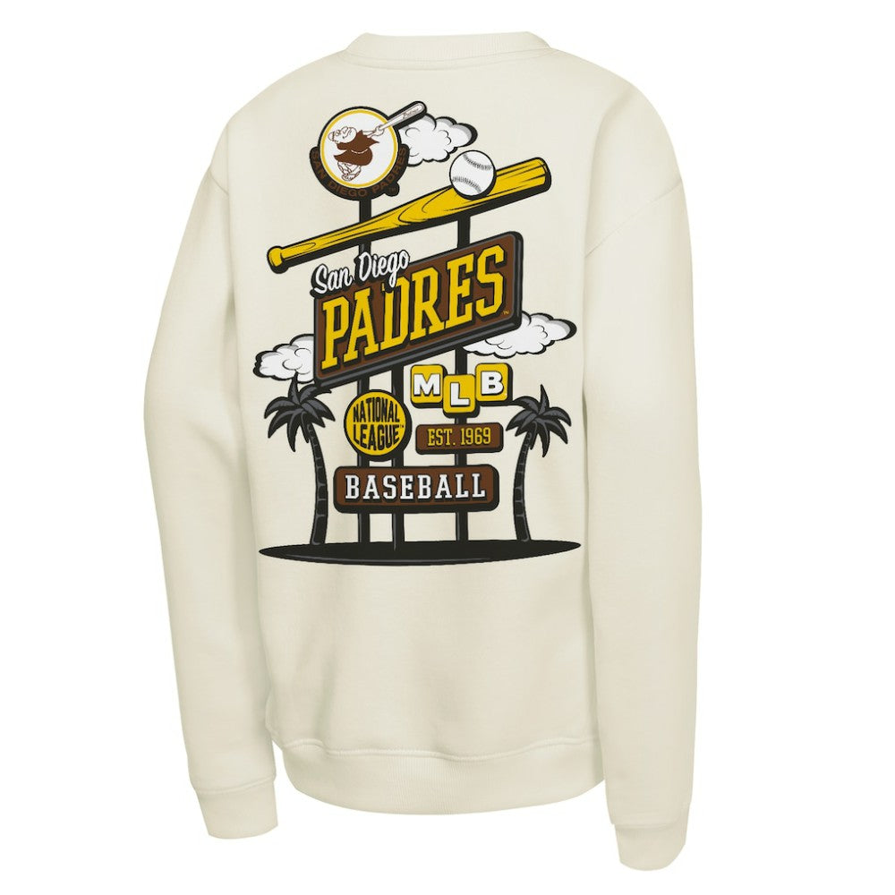 San Diego Padres Mitchell & Ness Youth Retro Billboard Sweatshirt - Natural - Mitchell & Ness Online