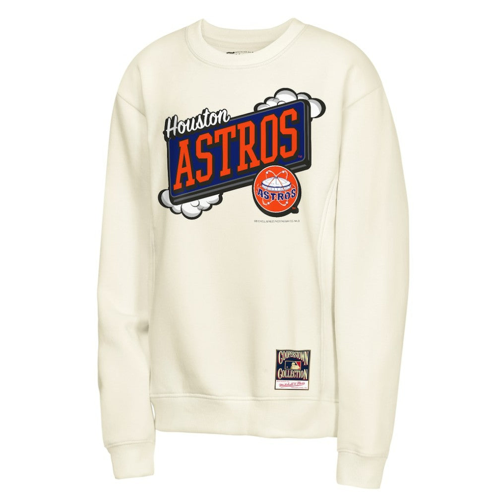 Houston Astros Mitchell & Ness Youth Retro Billboard Sweatshirt - Natural - Mitchell & Ness Discount