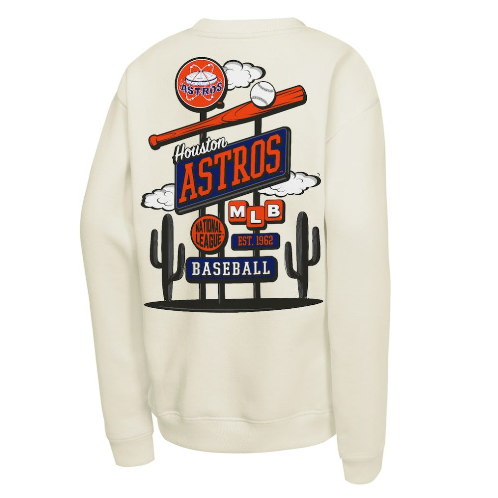 Houston Astros Mitchell & Ness Youth Retro Billboard Sweatshirt - Natural - Mitchell & Ness Discount